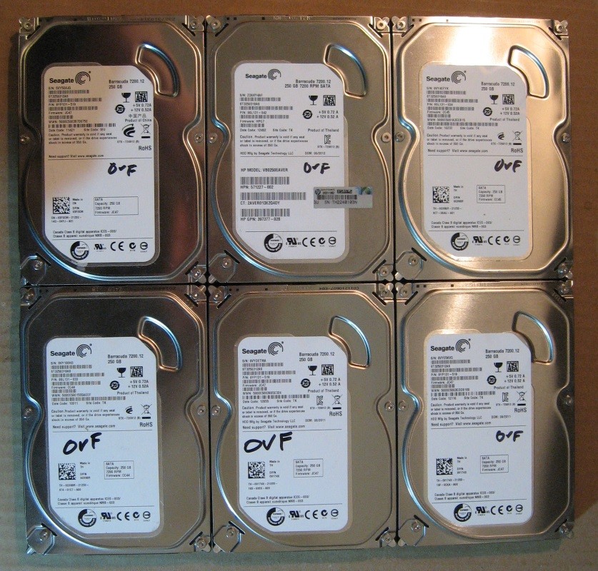 250GB HDD Lot of 6 SS 1899