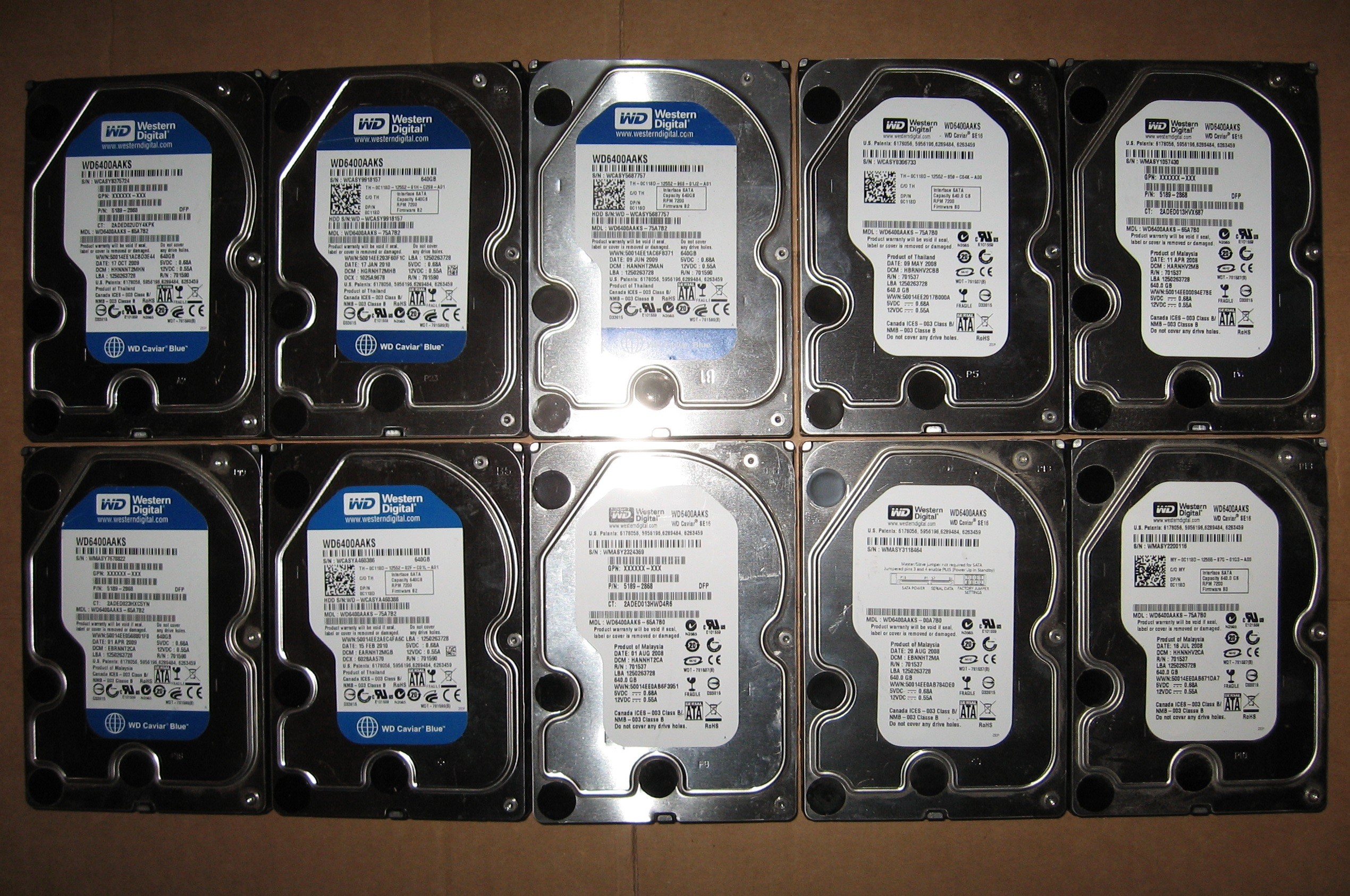 640GB Lot of 10 WD